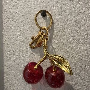 Coach Red Glitter Cherries Bag Charm - New Without Tags